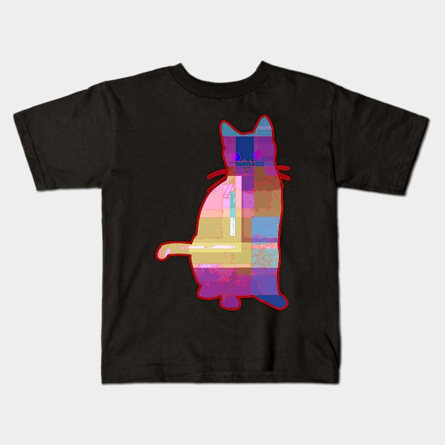 Calm Cat Kids T-Shirt by crunchysqueak